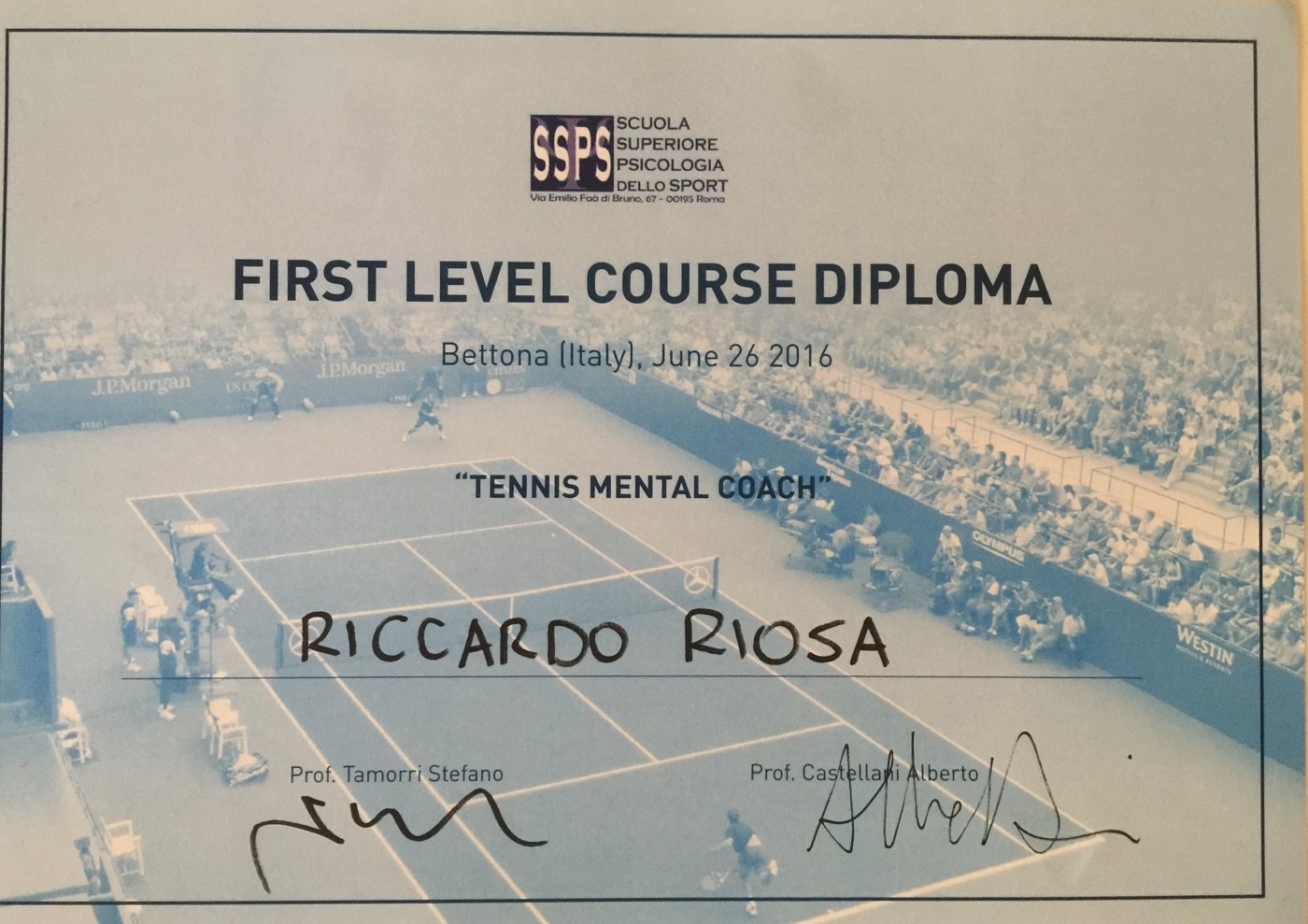 Diploma Tennis Mental Coach, Scuola Superiore di Psicologia dello Sport, Bettona 2016